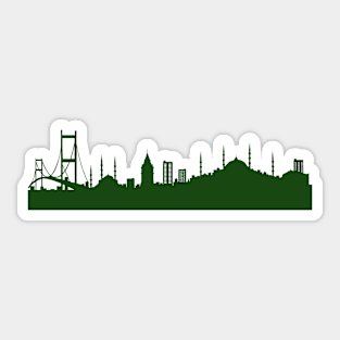 ISTANBUL skyline in forest green Sticker